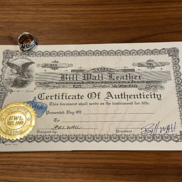 Bill Wall Leather Large Spoon Ring - Picture 2 of 6